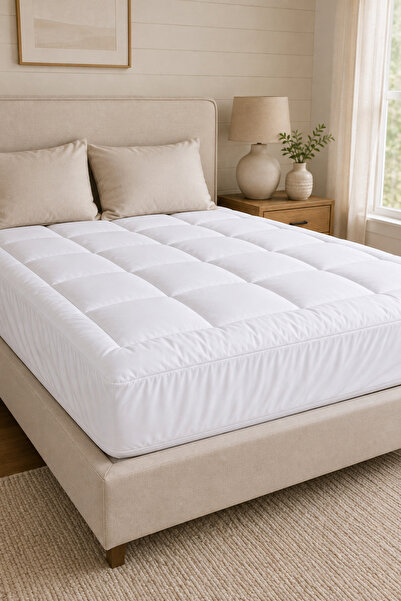 Sleep x Factory غطاء فراش فندقي بسمك 5 سم - غطاء فراش من الألياف الدقيقة بجيو...
