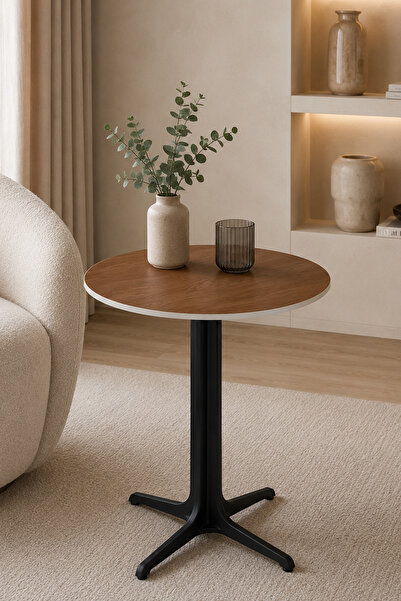 Gharaib Al Tuhaf طاولة خدمة سيراميك دائري 4545 SHS-038S LIGHT BRWON