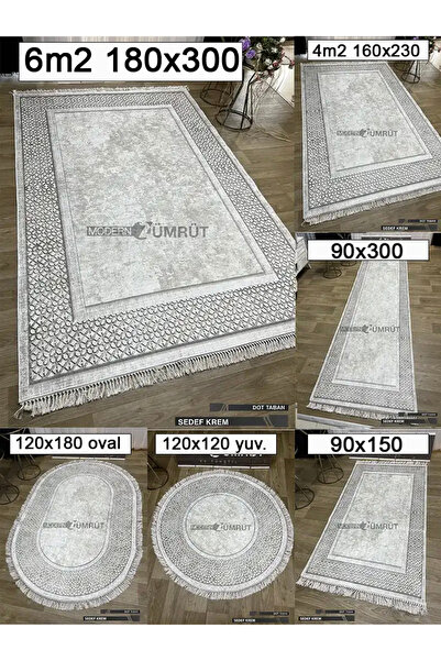 Zümrüt Ev Tekstil Makinede Yıkanabilir Yazlık Halı Seti