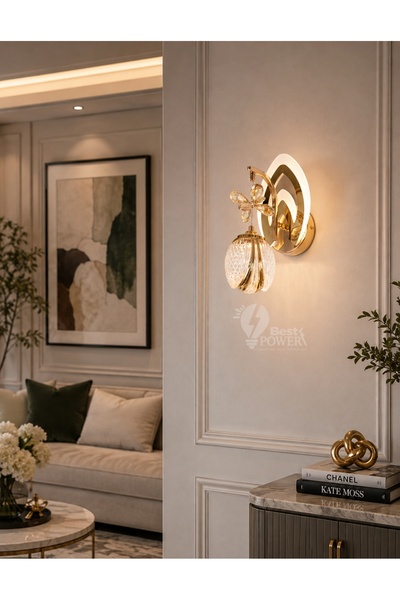 best power Led Wall Light Gold Three Lighting Modes