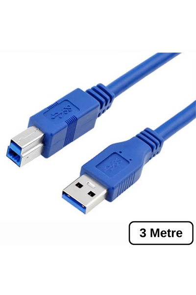 Alfais 4773 Usb 3.0 To Type B Erkek Yazıcı Kablosu 5Gbps Printer Ara Data Kablo 3m