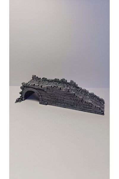 3deepdesign 3D Baskı Alt Geçitli Taş Köprü 3*5*13 CM -Teraryum Diorama minyat...
