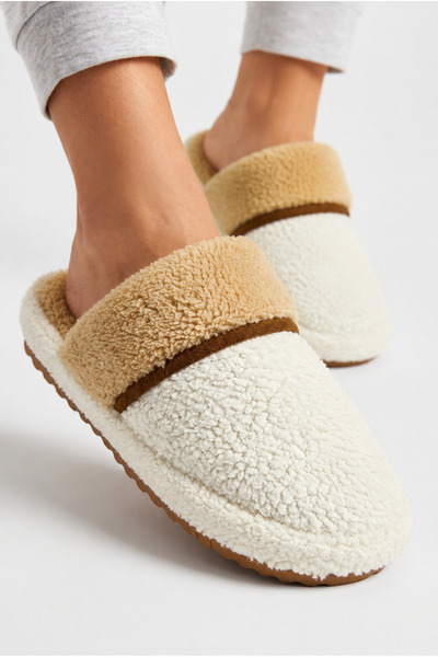StWenn Women's Plush House Slippers with Fur Inside, Closed Toe, Open Heel, W...