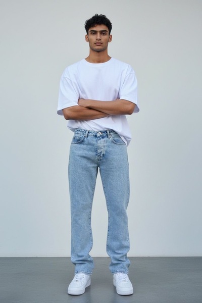 oraystore Men's Loose Fit Wide Leg Wide Cut Jeans