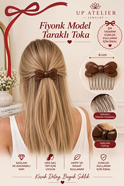 Up Atelier Fiyonk Model Taraklı Kemik Toka 6cm