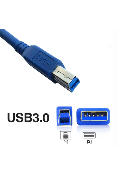 Alfais 4773 Usb 3.0 To Type B Erkek Yazıcı Kablosu 5Gbps Printer Ara Data Kablo 3m