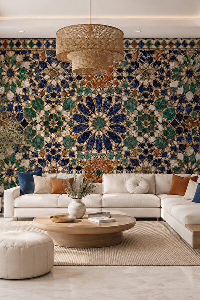 dreamwall Elhamra Mozaiği Temalı Tek Parça Tekstil Duvar Kağıdı