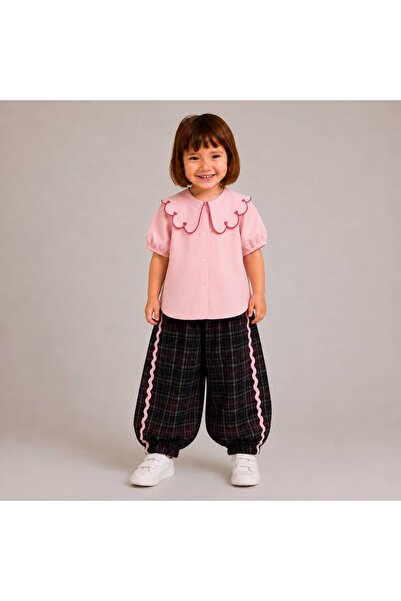 OZZY KİDS Girl's Shirt & Balloon Pants Set
