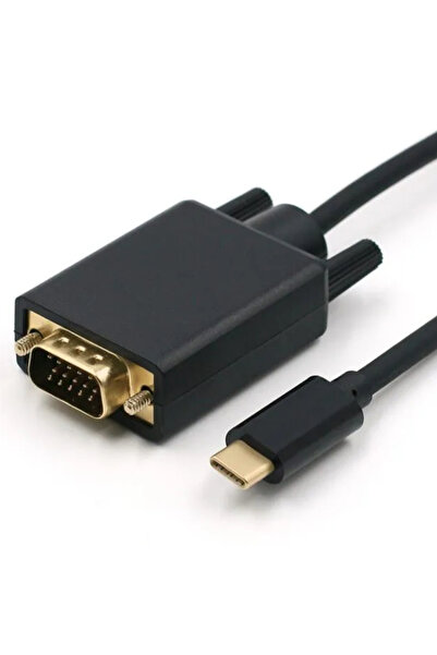 Alfais 6093 Type C to Vga Çevirici Dönüştürücü Adaptör Kablosu 1.8 Metre Usb C 1080P 60Hz Full HD