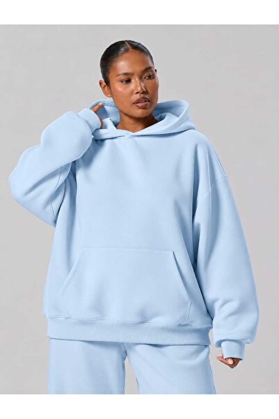 BENROMA SWEATSHIRT UNISEX MĂRIME MARE, DIN BUMBAC PEȘTUIT CU 3 FIPI, DF3