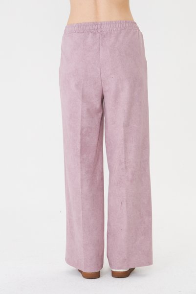 Avones The woman's wide-legged trousers with ribbed pockets