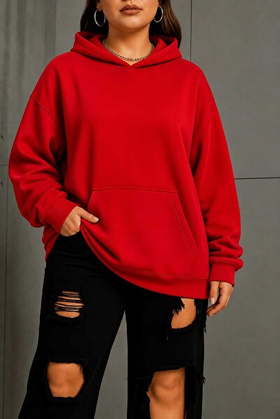 BENROMA SWEATSHIRT UNISEX MĂRIME MARE, DIN BUMBAC PEȘTUIT CU 3 FIPI, DF1