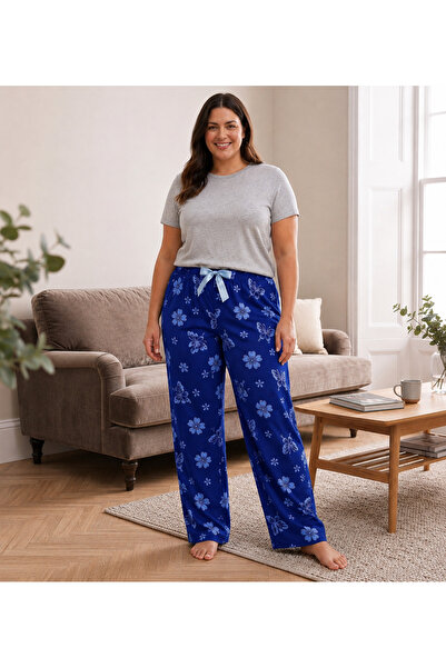 Lady Queen Lycra Ring Viscose Oversize Size Pajama Bottoms 6020