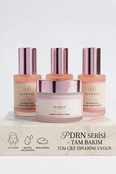 4 lü set ( 3 pdrn somon dna glass skin serum + 1 cellular barrier repair cream)