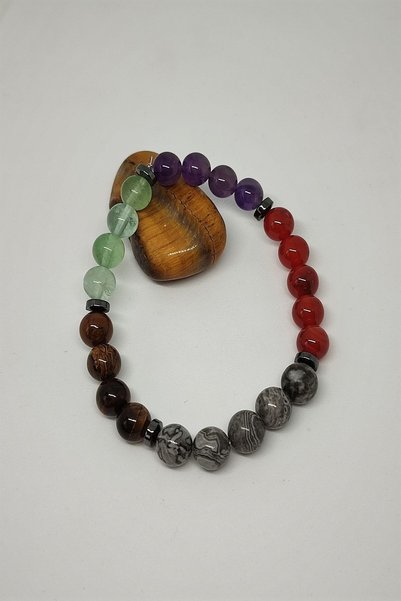 c-bhadu naturel Certified Men's Gemini Zodiac Natural Stone Bracelet (AMETHYS...