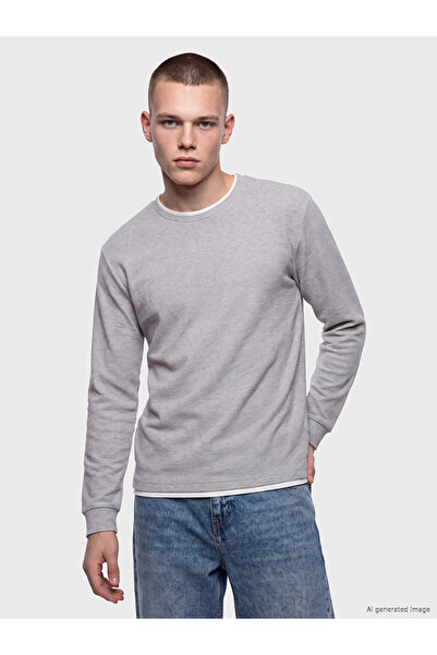 LC Waikiki Rmz Gi̇yi̇m Farkiyla Zero Roba Collar Men's Sweatshirt