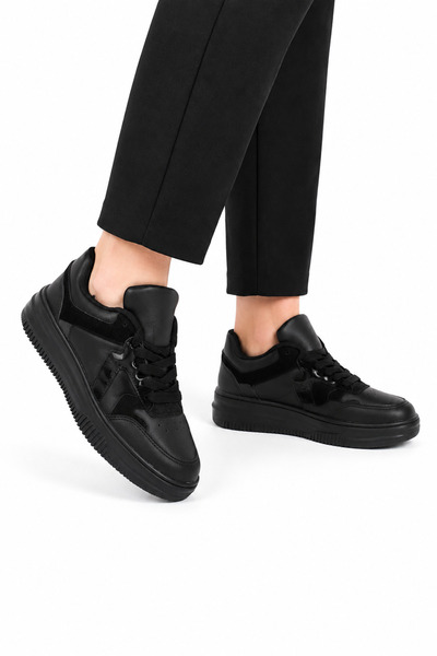Jagulep Unisex Skin Faylon Sole Sneaker Shoes Black