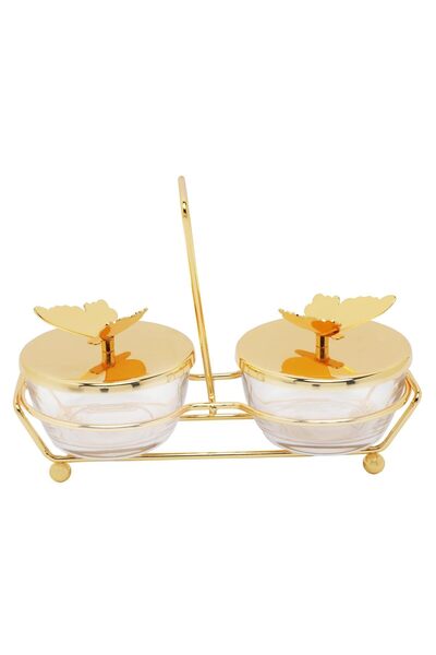 SOLETER Storage Bowl Set with Butterfly Lid – Airtight Food Container in Gold...