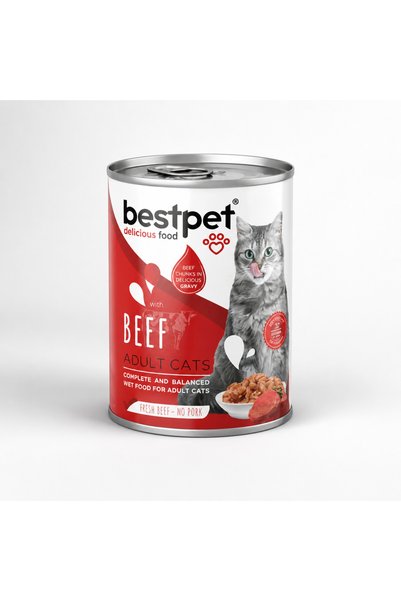 Bestpet Gravy Parça Sığır Etli Kedi Konservesi 400 Gr X 12 Adet