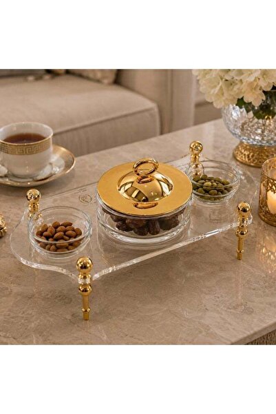 SOLETER Hospitality Set White & Gold 27x12x8cm – Marble Pattern Tray with 1 C...