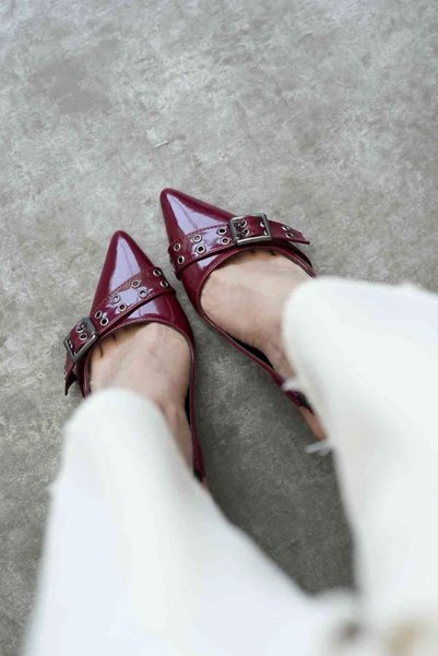 Generic Brand Burgundy patent leather women's high heel shoes tr08ms07c