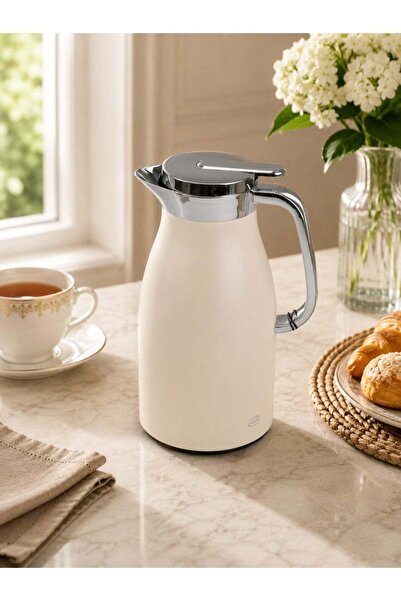 SOLETER Karwan Press Thermos 1 Liter Beige – Stainless Steel Coffee Pot with ...