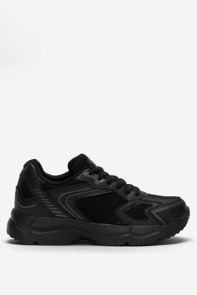 Jagulep Unisex Faylon Sole Lace-Up Sports Shoes Black