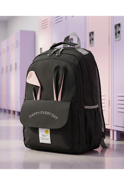 Qırniy Children's School Backpack with Practical Storage Space and Keychain, Daily Model