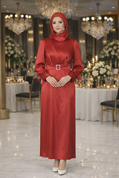 ELBENMODA Saten Abiye Elbise