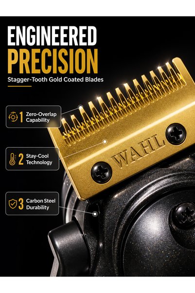 Wahl Professional 5 Star Barber Combo | Cord-Cordless | Magic Clip Black & Detailer Black | 3 Premium Clipper Attachment Combs | 3 Trimmer Attachment Combs | 3 Pin - GCC