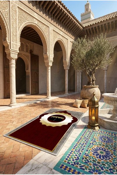 Eco Concept سجادة صلاة مزخرفة مطبوعة رقمية مضادة للانزلاق مقاس 70 × 120