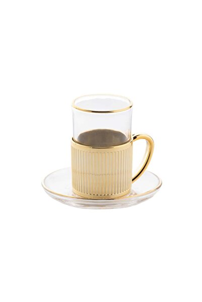 SOLETER Asawir Tea Cup Set, Gold, 6-Piece Set