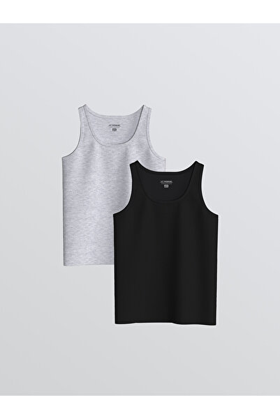 LC Waikiki Rmz Gi̇yi̇m Farkiyla Zero Roba Collar Boys' Undershirt 2-Pack