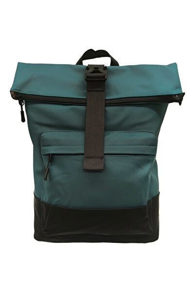 GIFT-ME.GR Unisex Σακίδιο Πλάτης Rolltop, Αδιάβροχο με Εργονομική Πλάτη - Πετρόλ