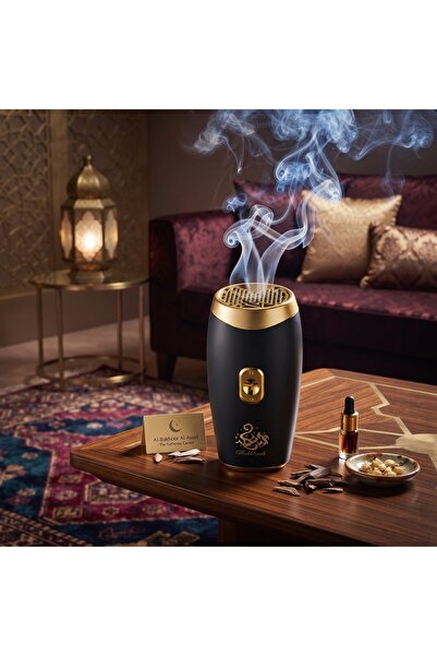 Primo Plus Smart electronic incense burner with a black and gold design.