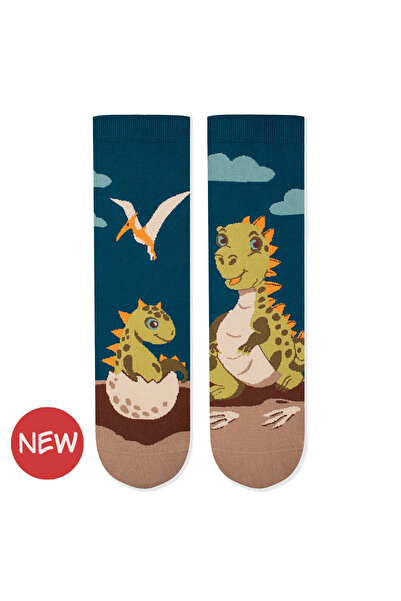 Pirin Hill Șosete de bumbac Arty Socks cu dinozaur verde
