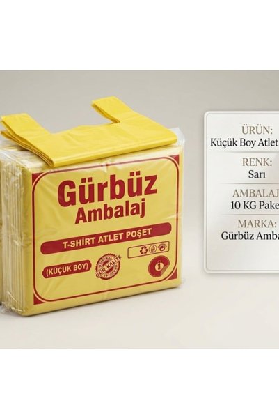 isopack 10 kg sarı Atlet poşet küçük Boy market,manav,pazar poşeti