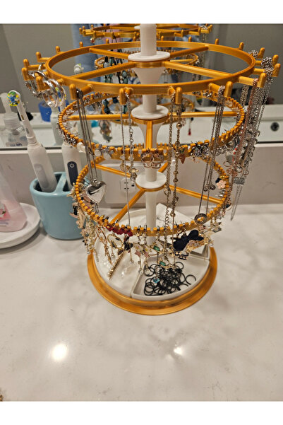 DU&ER Rotating Jewelry Stand Earrings Rings Necklaces Organizer Jewelry Displ...
