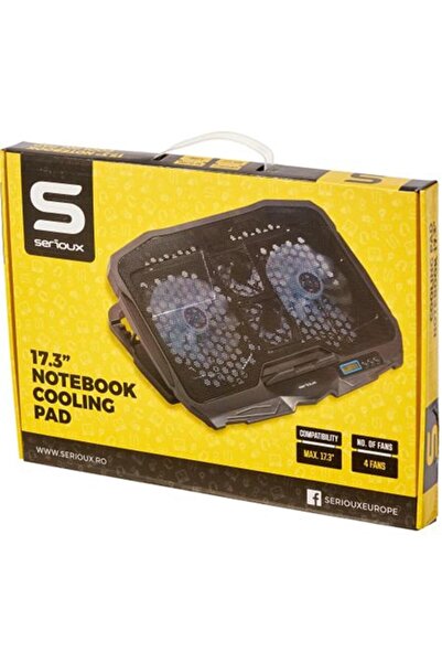 SERIOUX Cooler laptop NCP025, 10-17.3", 4 ventilatoare, USB, negru