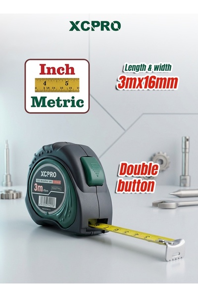 XCPRO Steel Measuring Tape, Tape Measure, Measuring Tool, 3m x 16mm Metric In...