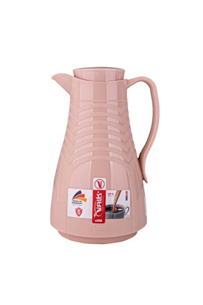 Valk Vacuum Flask 1.0 Liter – Peach, Double-Wall Glass Inner with Durable Pla...