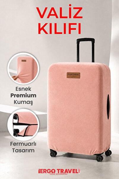 ergo travel Suitcase Protection Cover Velvet Cover - Salmon