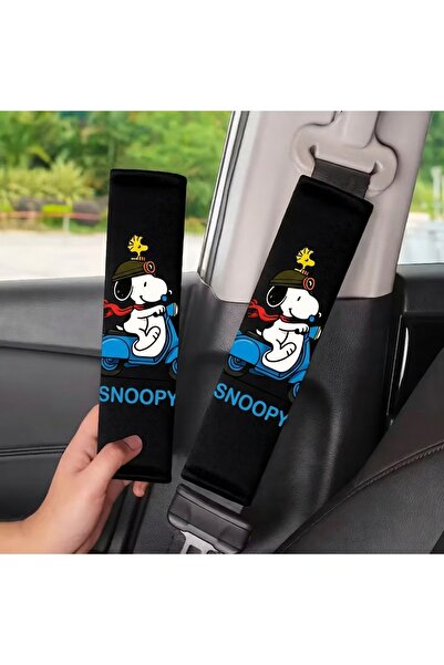 merdümek Snoopy biker Emniyet Kemeri Kılıfı - Oto emniyet kemeri omuz koruyuc...