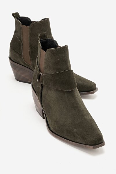 Zeynep Sıradağlı Felia Leather Women's Boots Khaki Suede