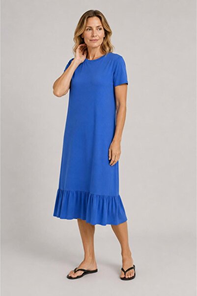 ALEXANDERGARDI Midi Dress with Ruffle Detail at Hem