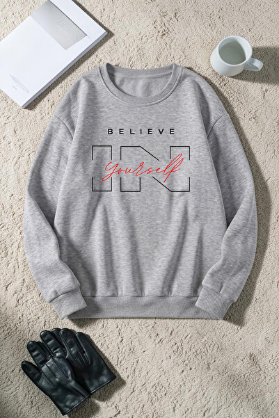 uyguntarz Unisex Inyourself Printed Crew Neck Sweatshirt