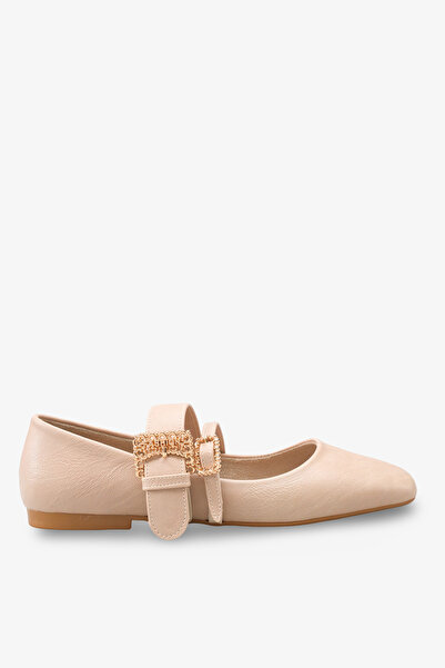 İNNABUTİKK Caleva Women's Strappy Ballerinas - Beige