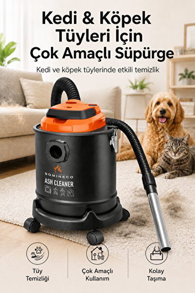 SOMINECO Evcil Hayvan Tüyü Temizleme Süpürgesi – Kedi Köpek İçin Çok Amaçlı Güçlü Süpürge