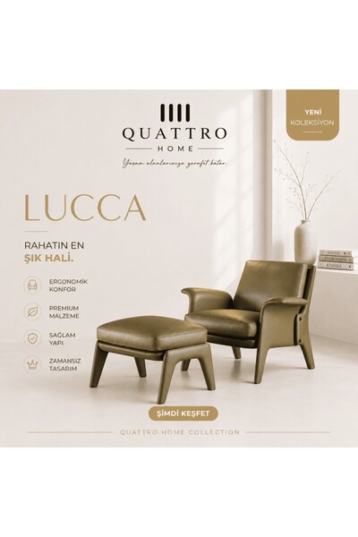 QUATTRO HOME Lucca Puflu Modern Lounge Koltuk Dinlenme Koltuğu