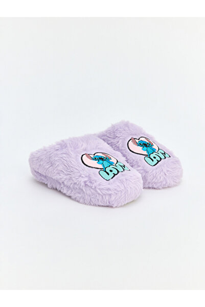 LC Waikiki Stitch Embroidered Baby Girl Plush Home Slipper